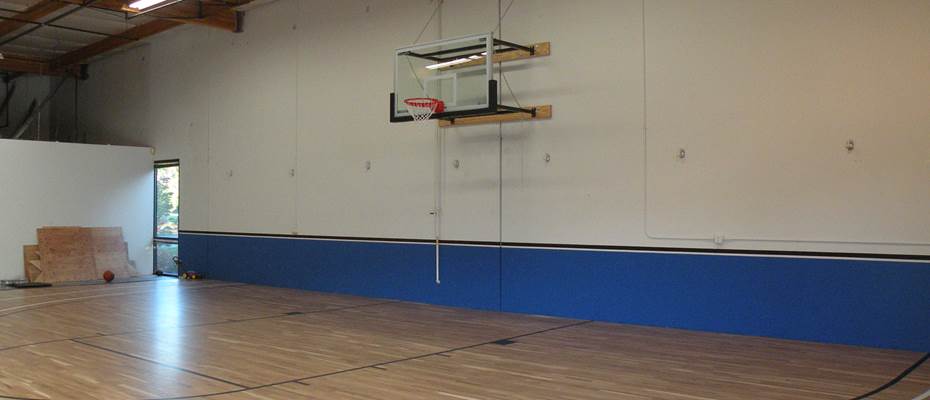 Gymnasium Basketball Hoops and Lines